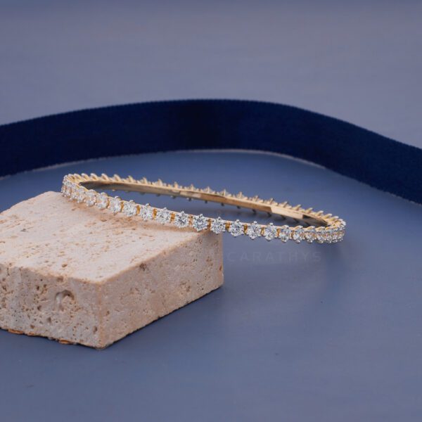 Six prong Diamond bangle - Image 2
