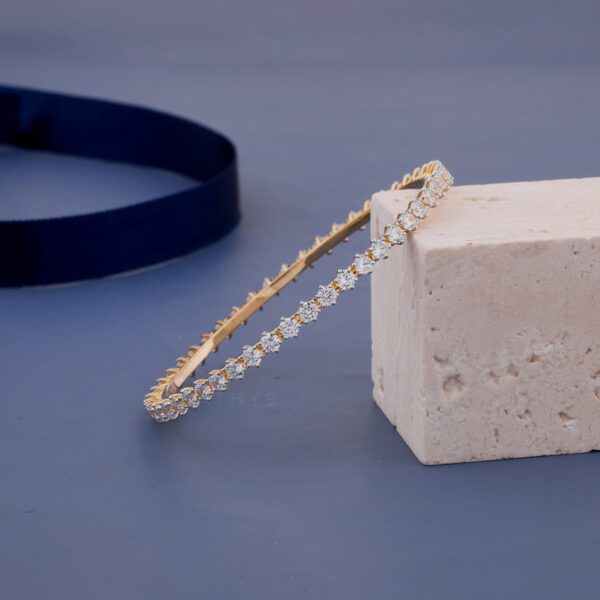 Six prong Diamond bangle - Image 3