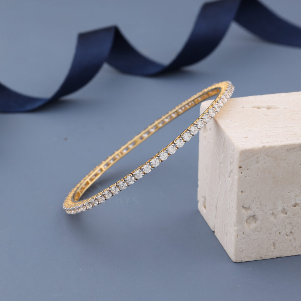 Four prong Love diamond bangle - Image 2