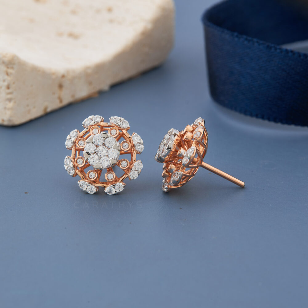 Rose diamond earrings - Image 3