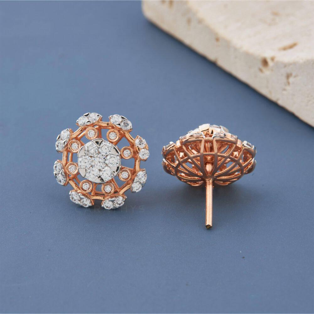 Rose diamond earrings