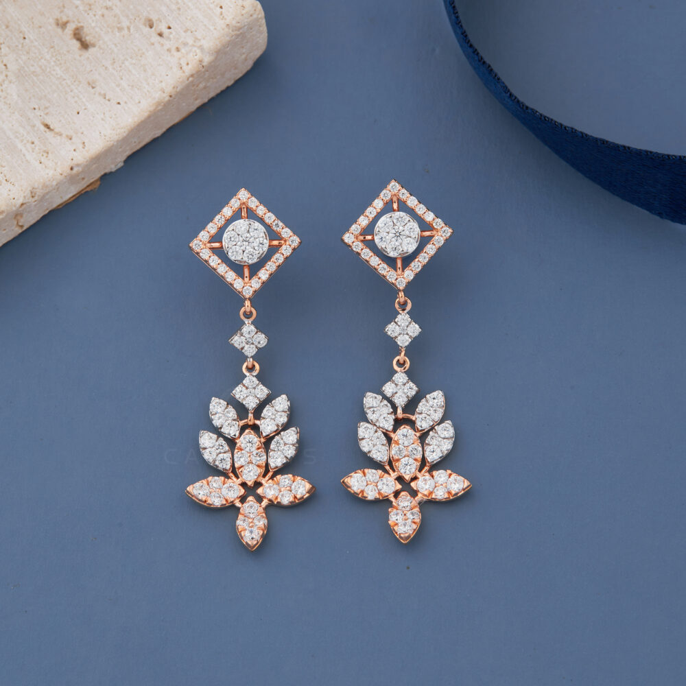 Leaves diamond earrings - Image 2