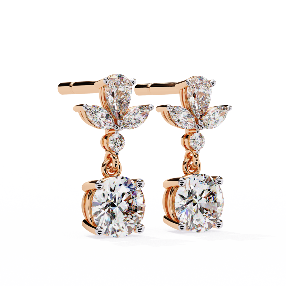 .50 CT Each Round Lab Grown Diamond Earrings - Image 4