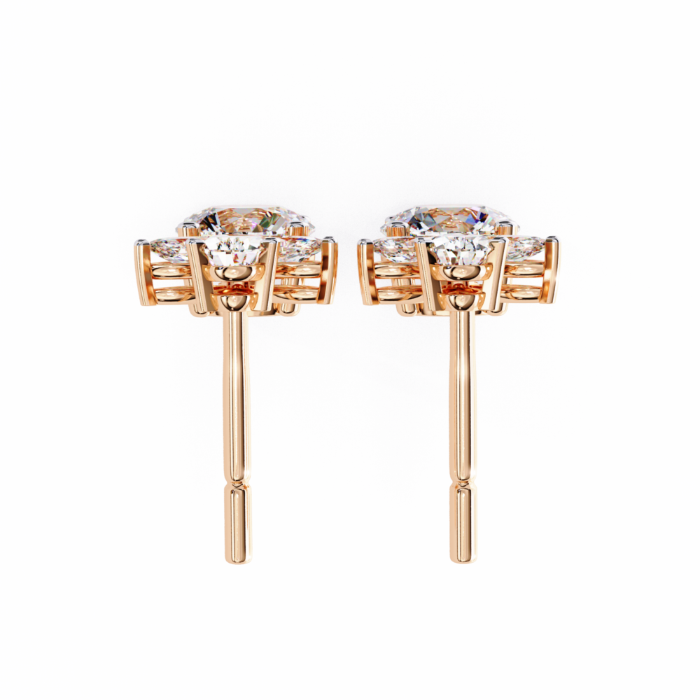.50 CT Each Round Lab Grown Diamond Earrings - Image 5