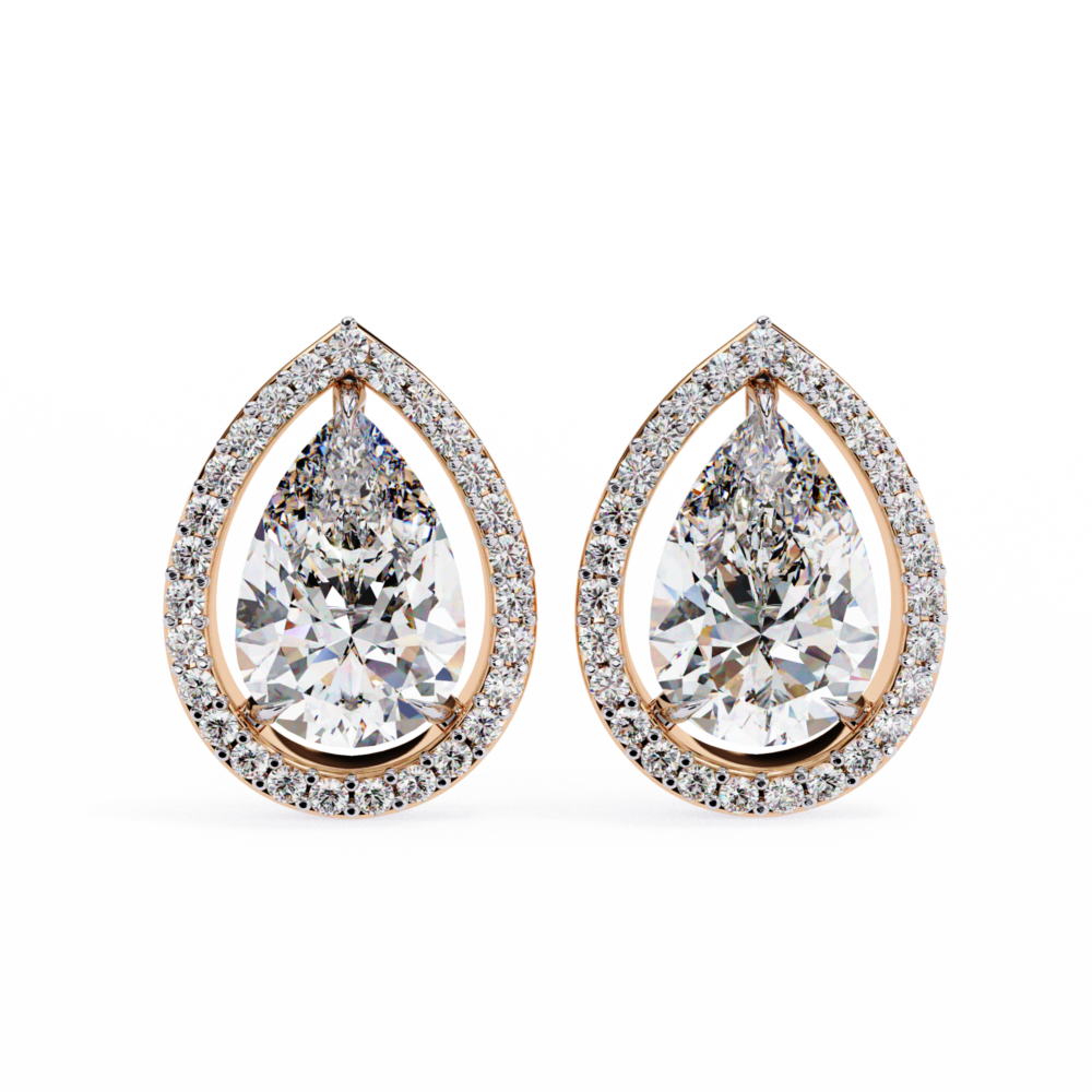Pear Cut Lab Grown Diamond Earrings - Image 5