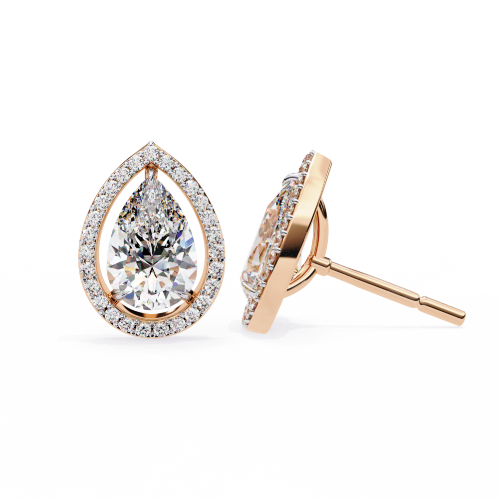 Pear Cut Lab Grown Diamond Earrings - Image 6
