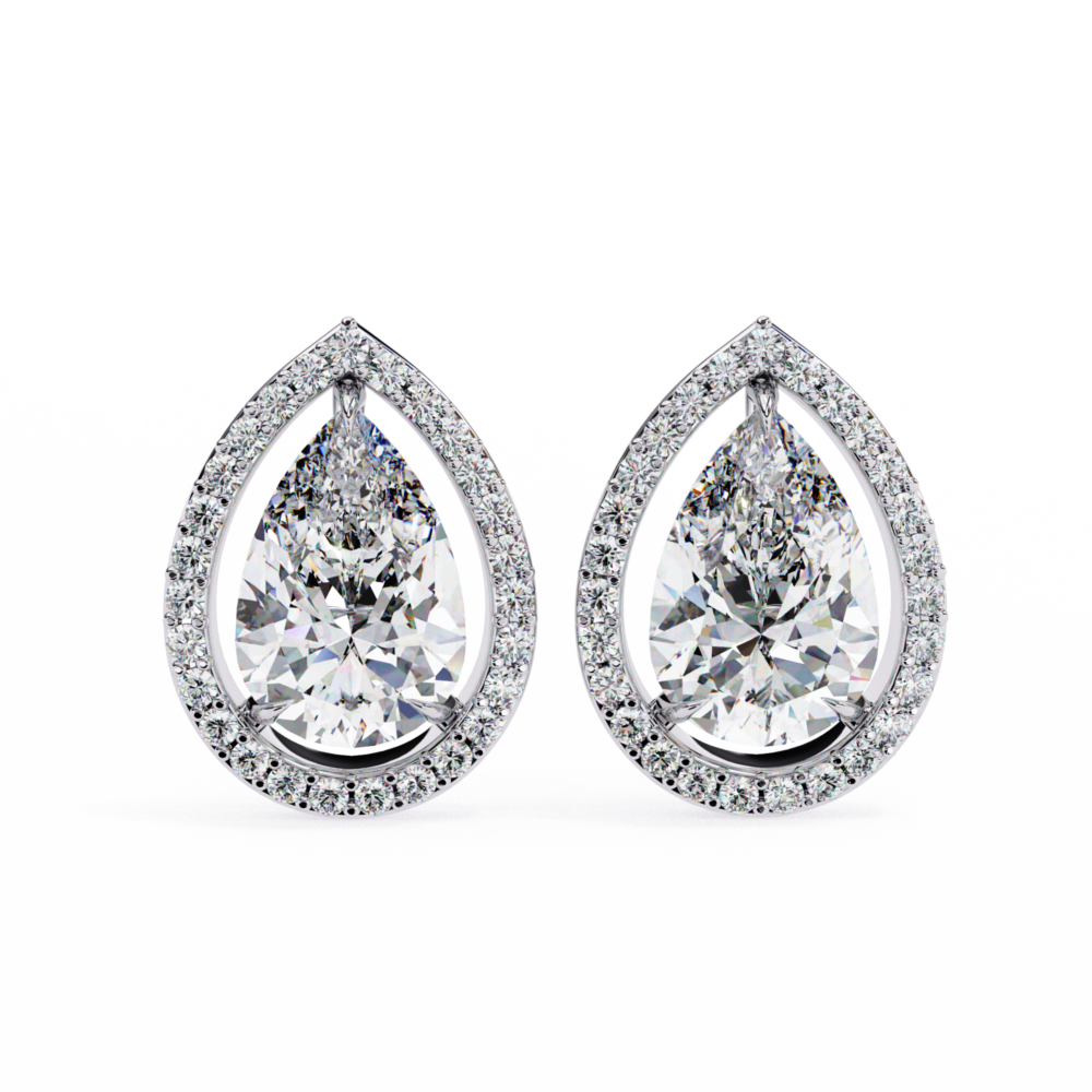 Pear Cut Lab Grown Diamond Earrings