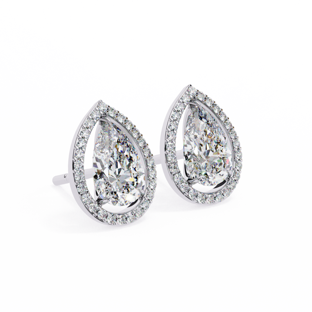 Pear Cut Lab Grown Diamond Earrings - Image 4