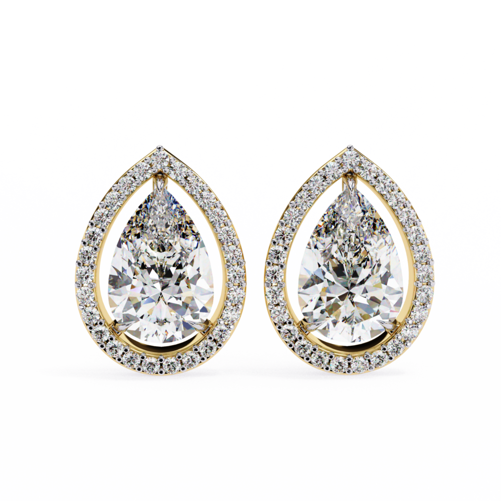 Pear Cut Lab Grown Diamond Earrings - Image 7