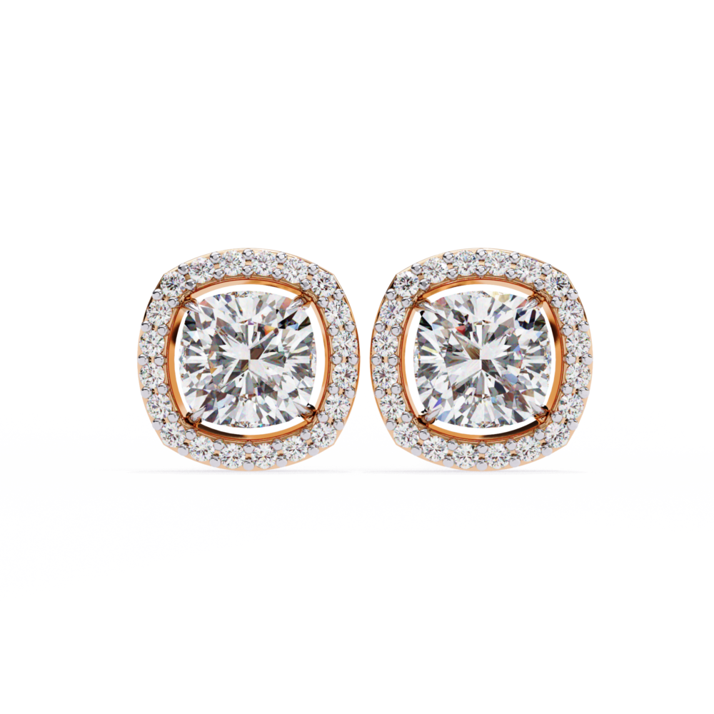 Square Cushion Lab Grown Diamond Earrings - Image 4