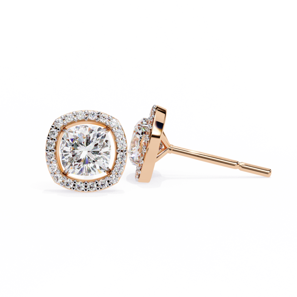 Square Cushion Lab Grown Diamond Earrings - Image 5