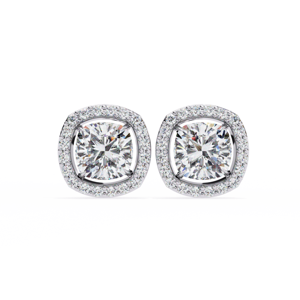 Square Cushion Lab Grown Diamond Earrings