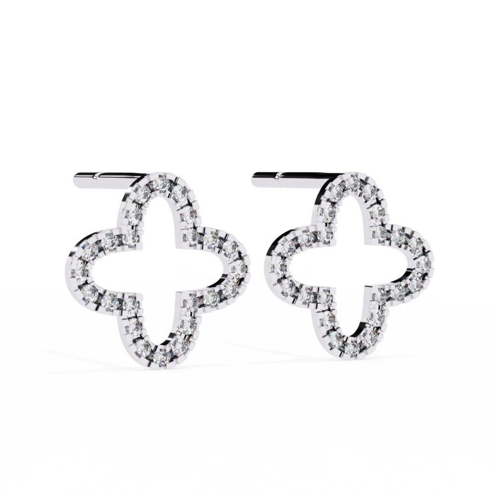 Open Clove Lab Grown Diamond Earrings - Image 3