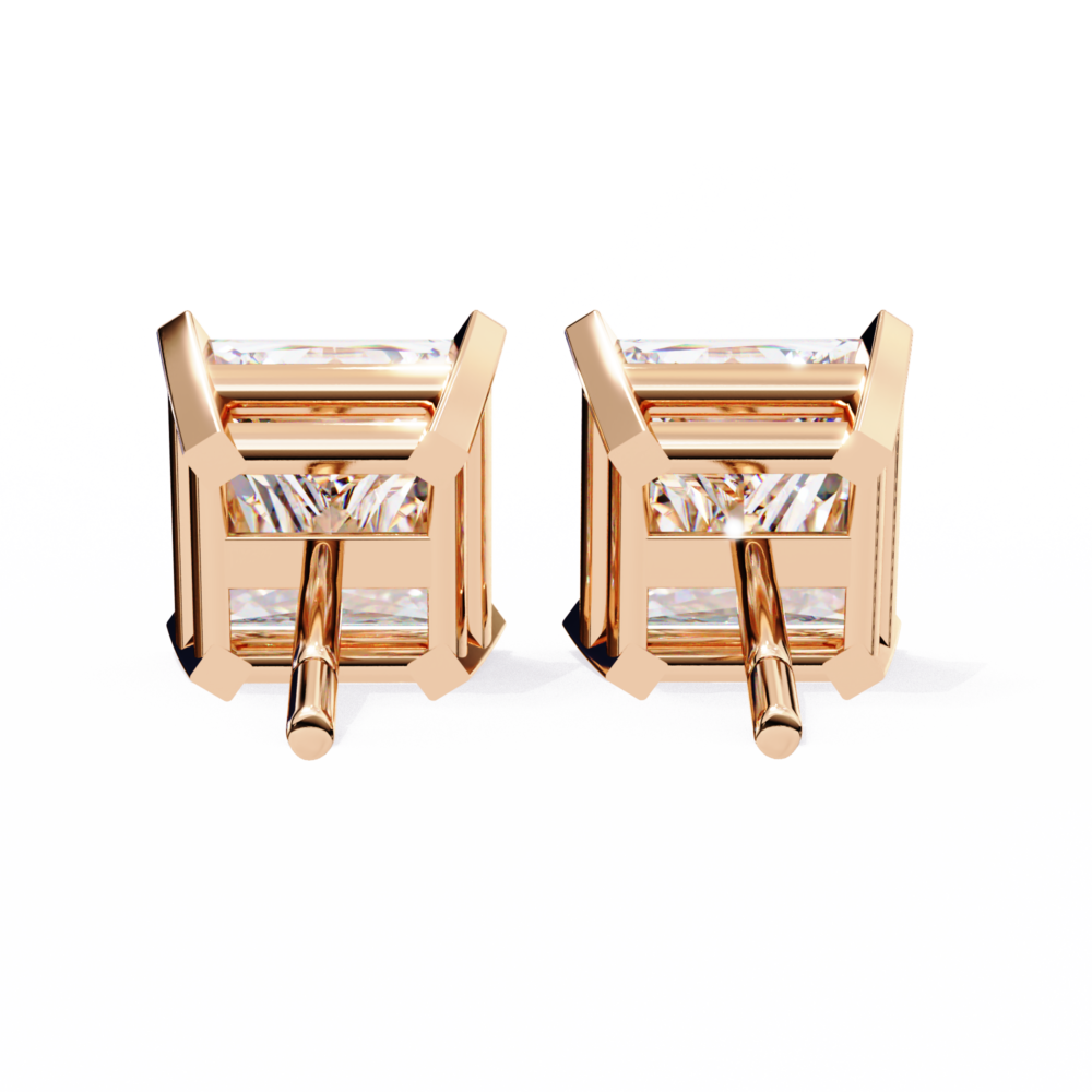 3 TCW Princess Brilliant Cut Lab Grown Diamond Stud Earrings - Image 6