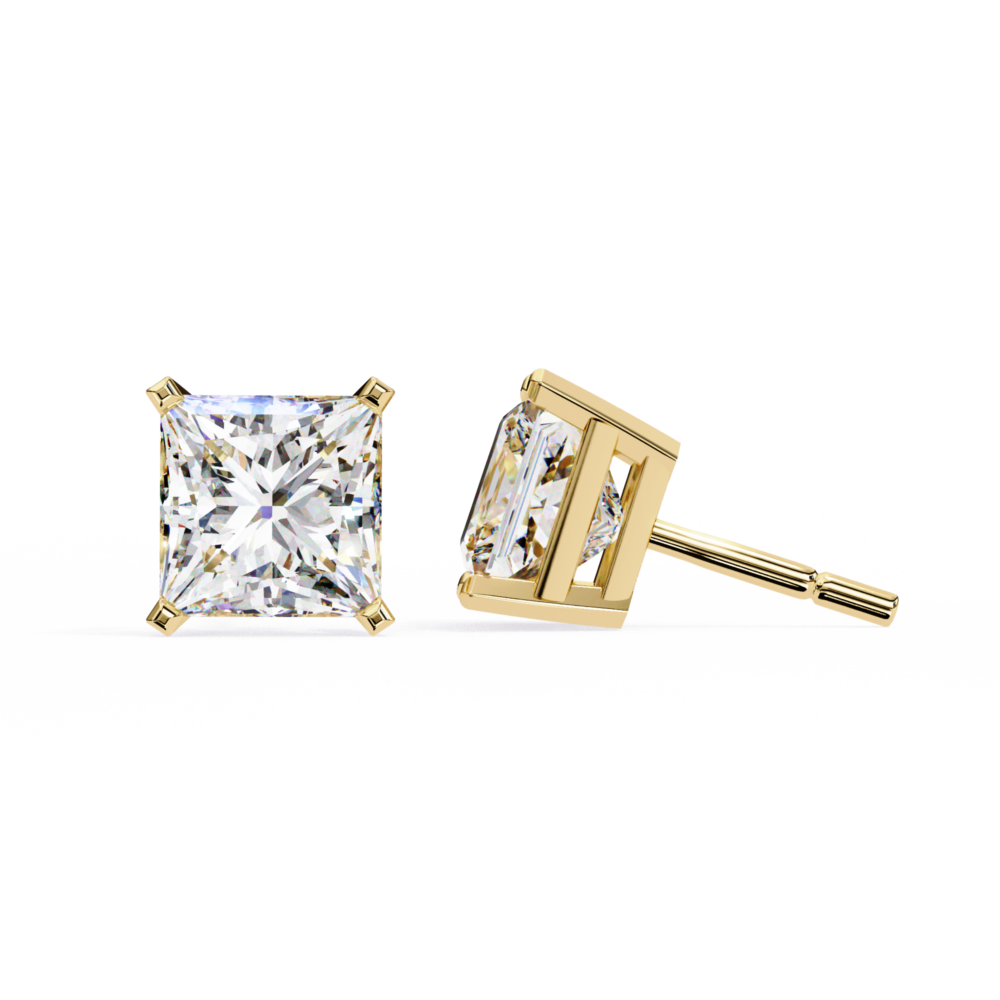 3 TCW Princess Brilliant Cut Lab Grown Diamond Stud Earrings - Image 8
