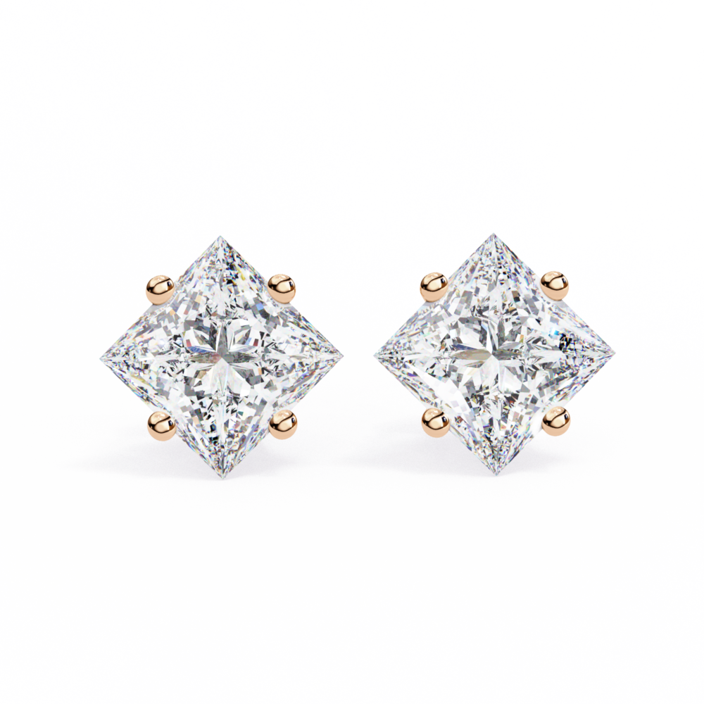 2.5 TCW Elegant Princess Lab Grown Diamond Earrings - Image 4