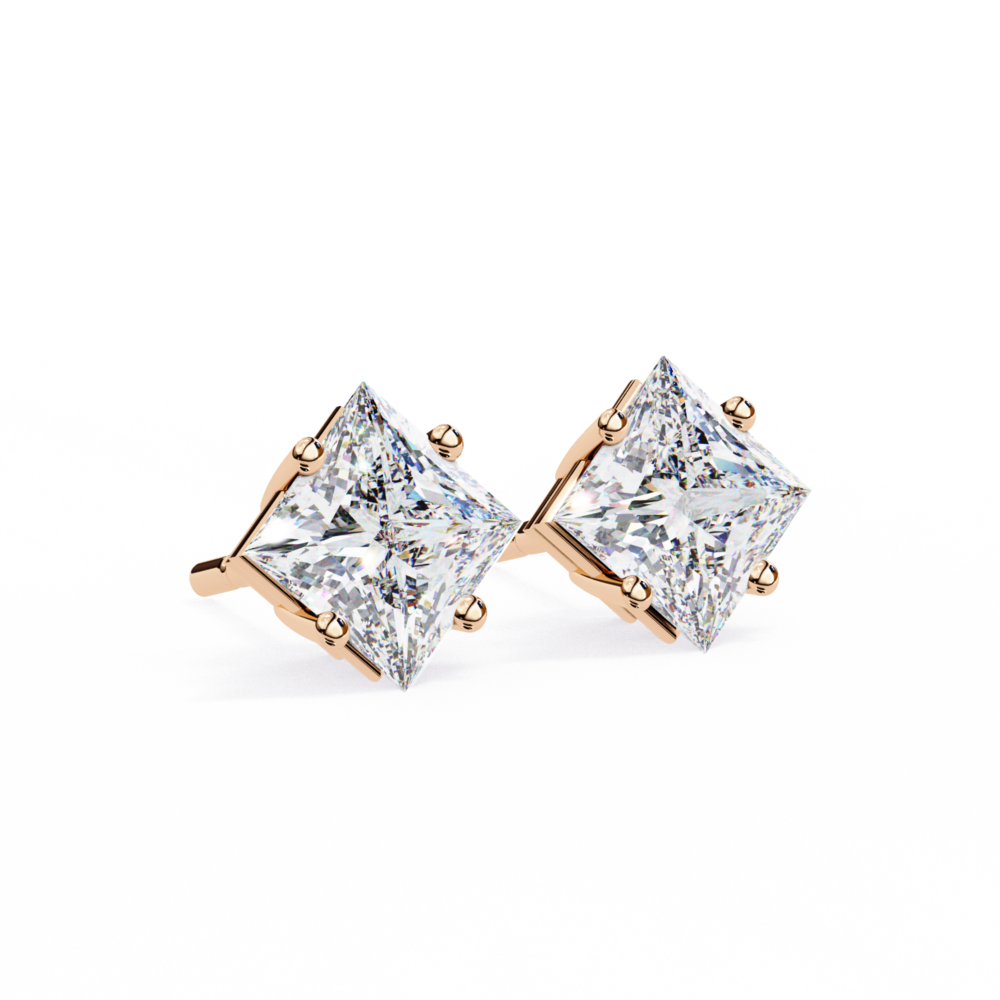 2.5 TCW Elegant Princess Lab Grown Diamond Earrings - Image 5