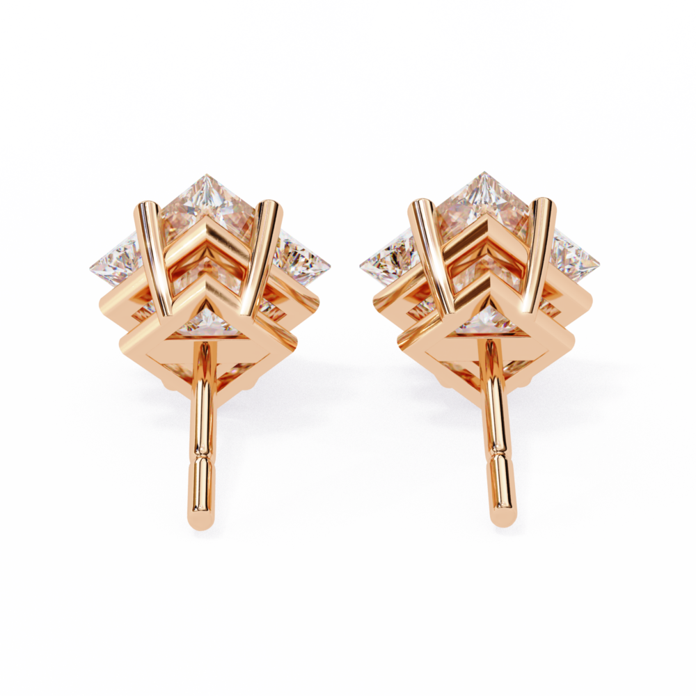 2.5 TCW Elegant Princess Lab Grown Diamond Earrings - Image 6