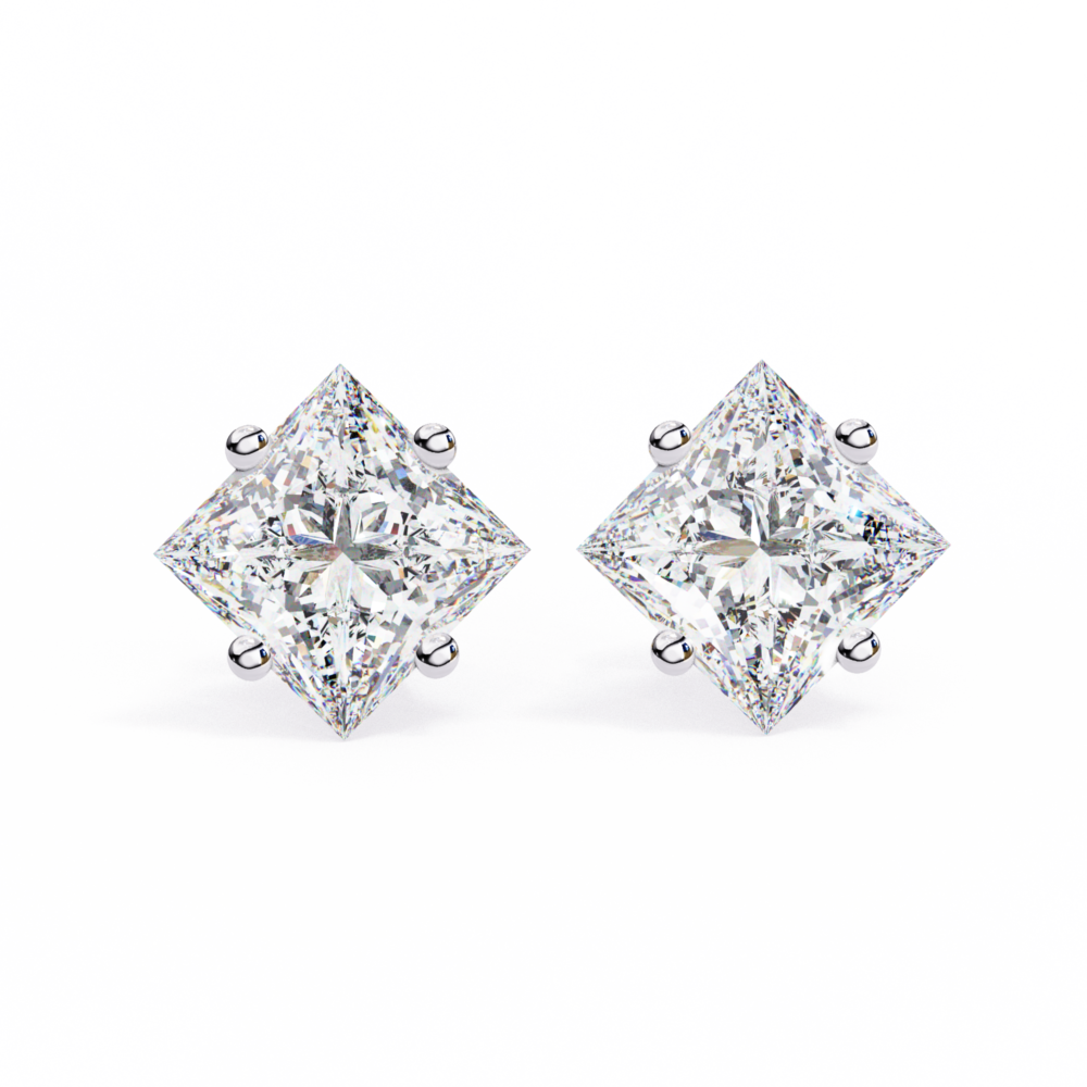 2.5 TCW Elegant Princess Lab Grown Diamond Earrings - Image 7