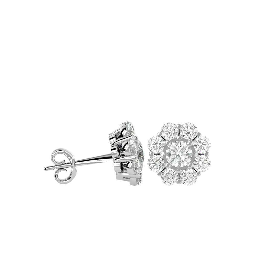 1.90 TCW Lab Diamond Stud Wedding Earrings - Image 9