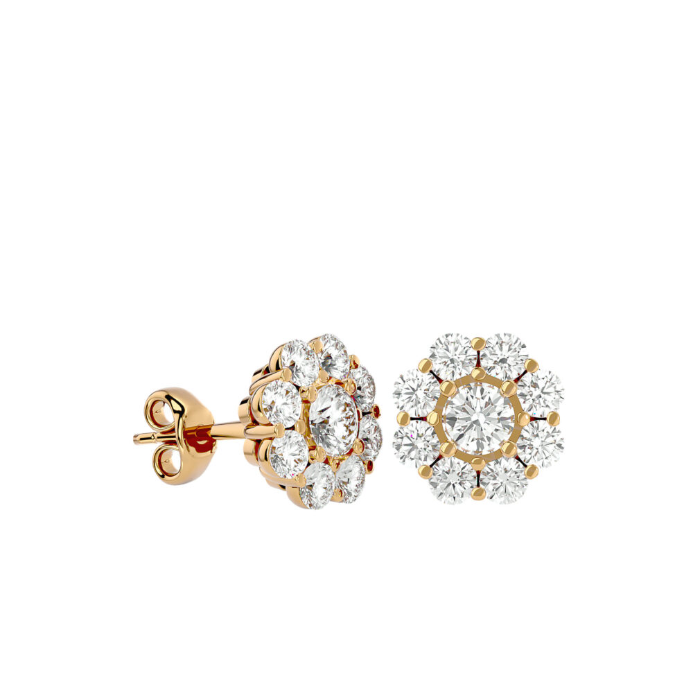 1.90 TCW Lab Diamond Stud Wedding Earrings - Image 3