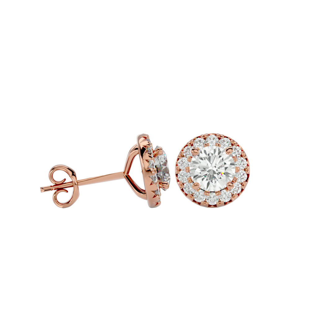 Stud Round Lab Grown Diamond Wedding Earrings - Image 9