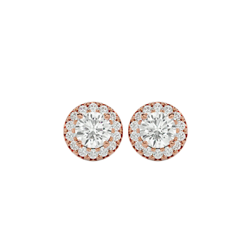 Stud Round Lab Grown Diamond Wedding Earrings - Image 7