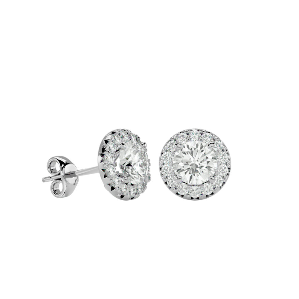 Stud Round Lab Grown Diamond Wedding Earrings - Image 3