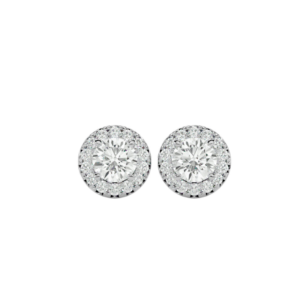 Stud Round Lab Grown Diamond Wedding Earrings