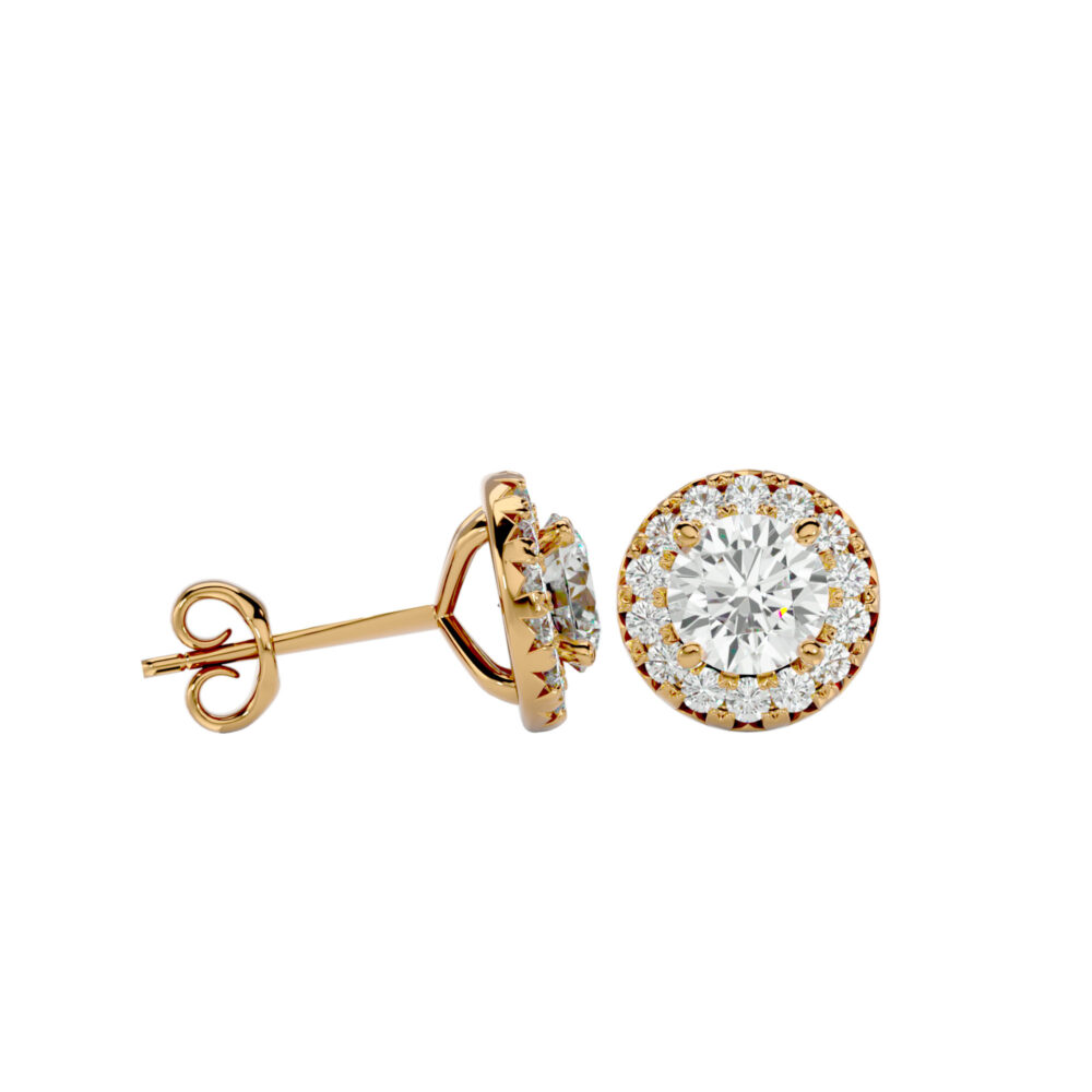 Stud Round Lab Grown Diamond Wedding Earrings - Image 6