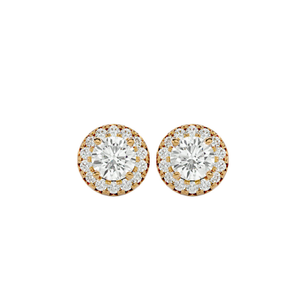Stud Round Lab Grown Diamond Wedding Earrings - Image 4