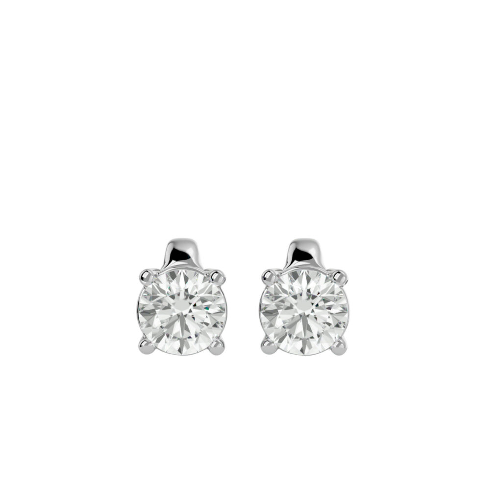 1 TCW Stud Round Lab Grown Diamond Weeding Earrings