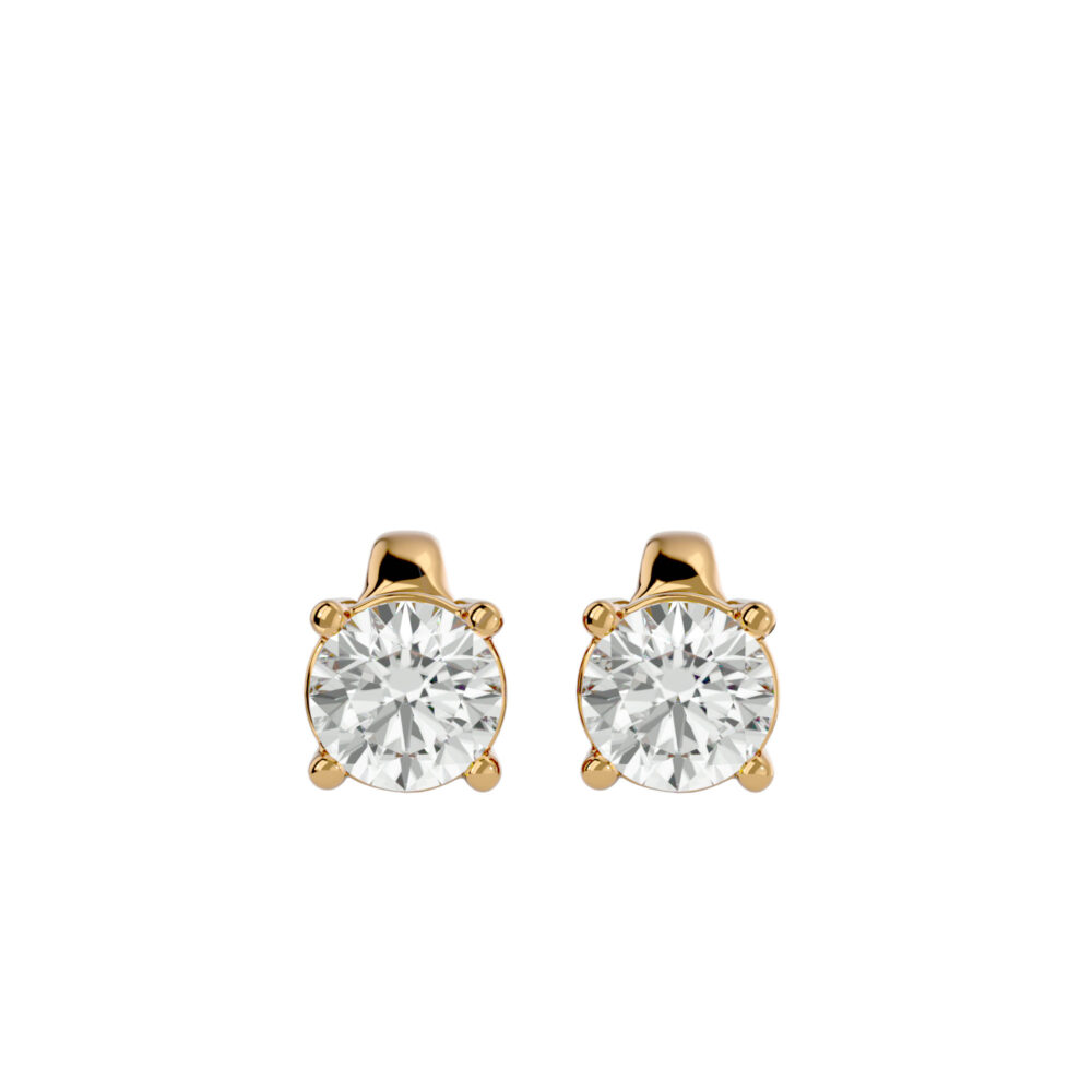 1 TCW Stud Round Lab Grown Diamond Weeding Earrings - Image 4