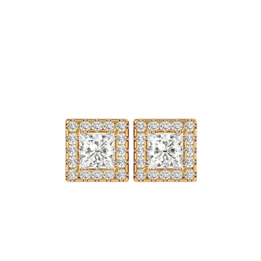 Princess Brilliant Cut Lab Grown Diamond Wedding Earrings - Image 8