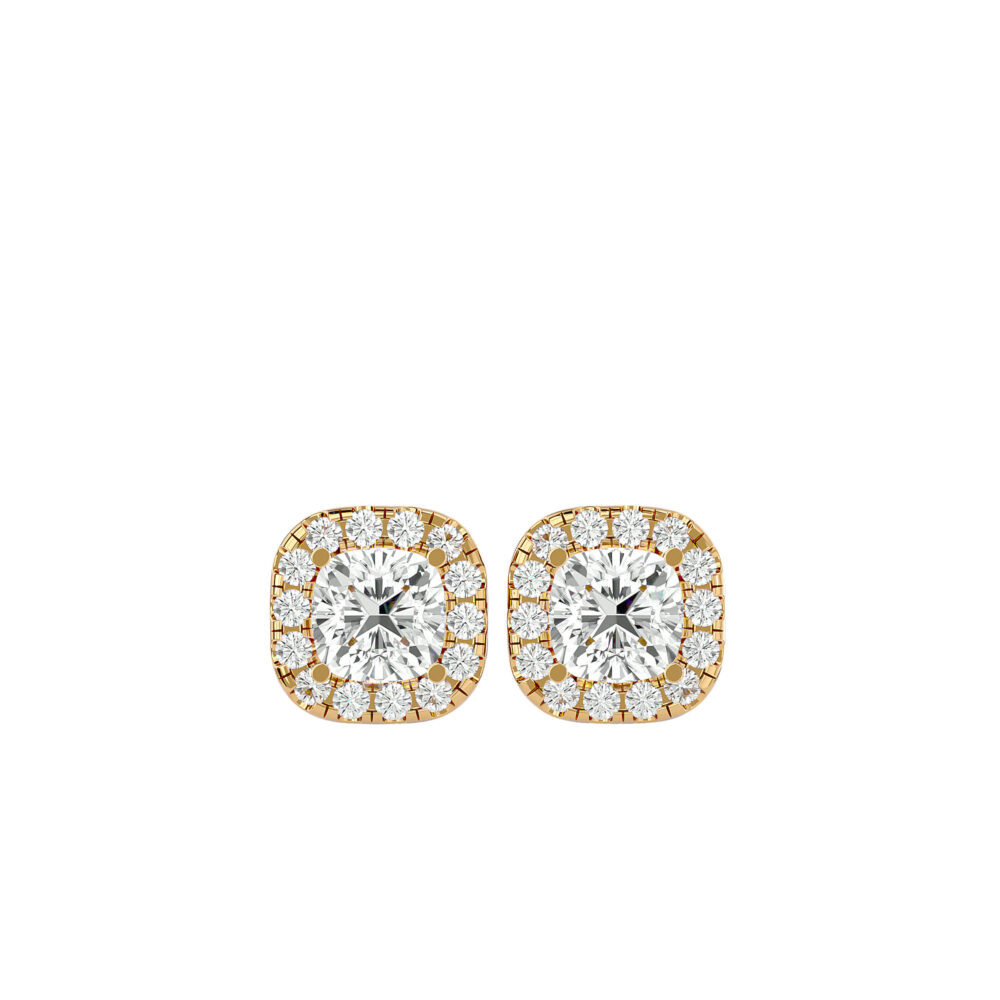 Square Cushion Lab Grown Diamond Wedding Earrings
