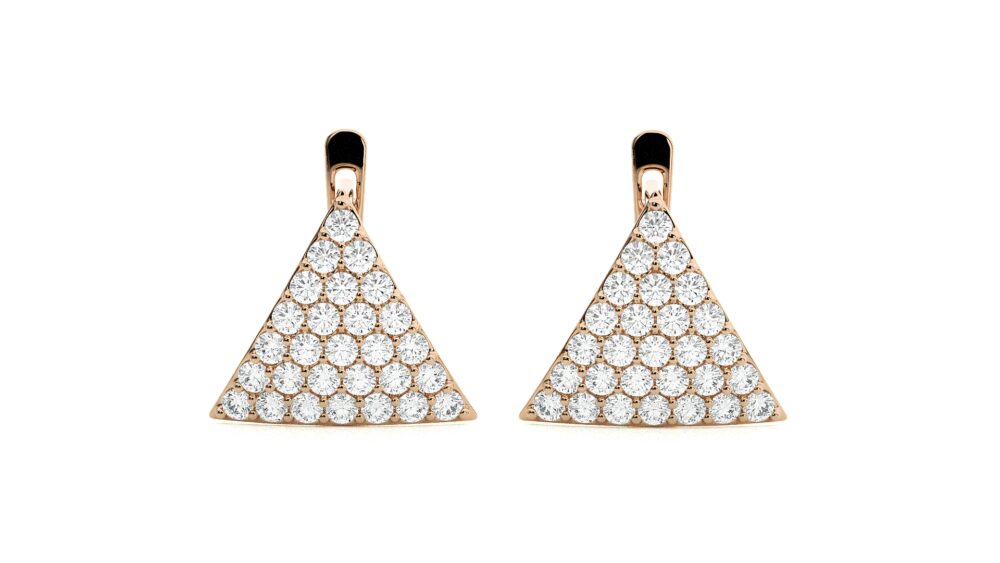 Triangle Lab Grown Diamond Wedding Earrings - Image 7