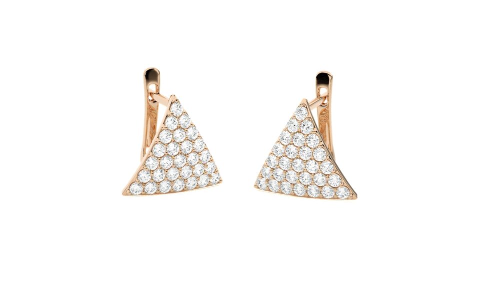 Triangle Lab Grown Diamond Wedding Earrings - Image 8