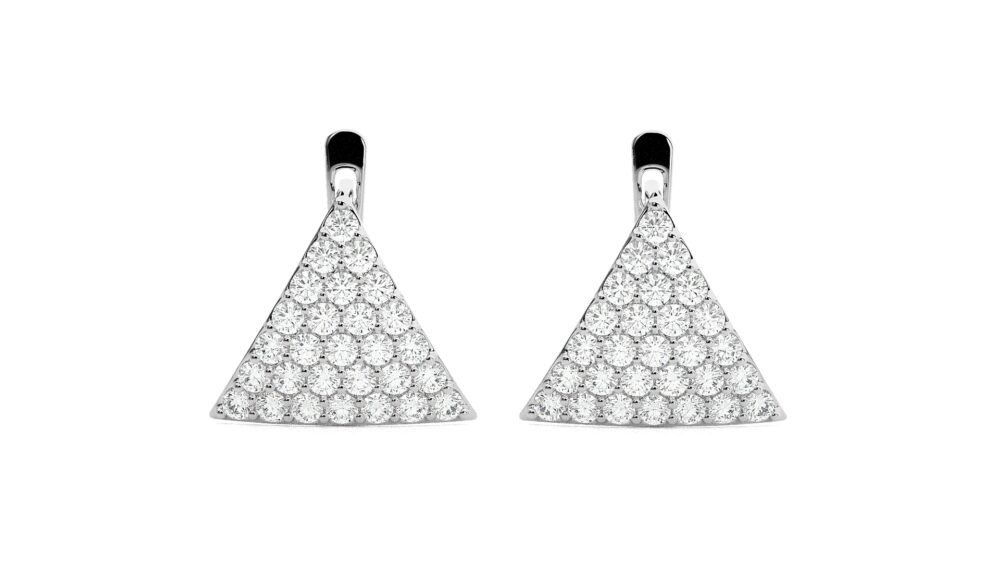 Triangle Lab Grown Diamond Wedding Earrings - Image 4