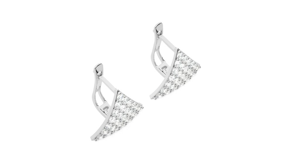 Triangle Lab Grown Diamond Wedding Earrings - Image 5