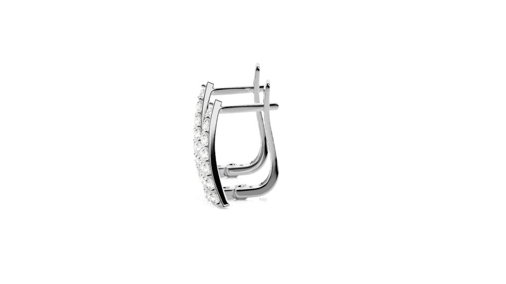 Triangle Lab Grown Diamond Wedding Earrings - Image 6