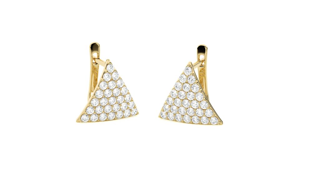 Triangle Lab Grown Diamond Wedding Earrings - Image 2