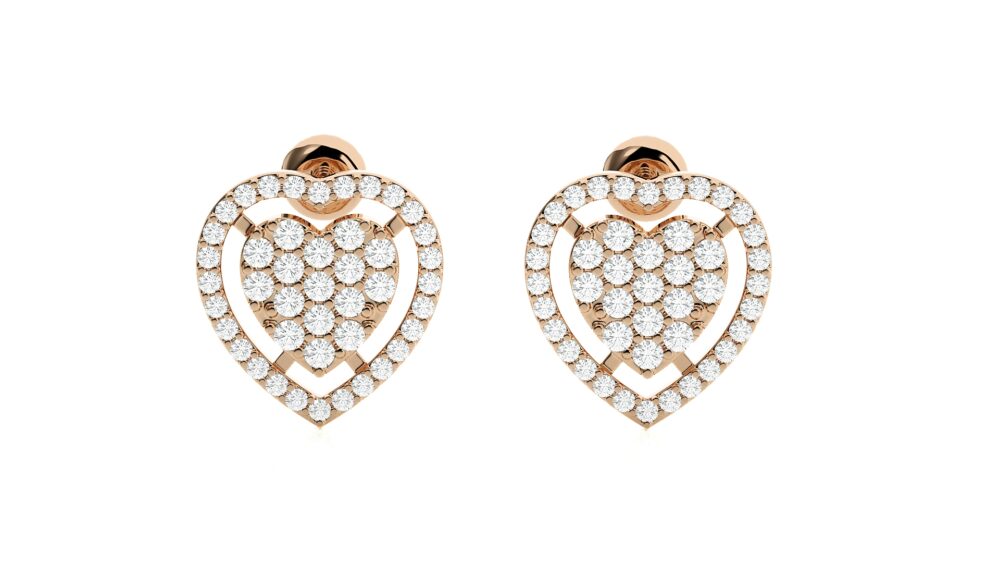 Heart Shaped Lab Grown Diamond Earrings - Image 4