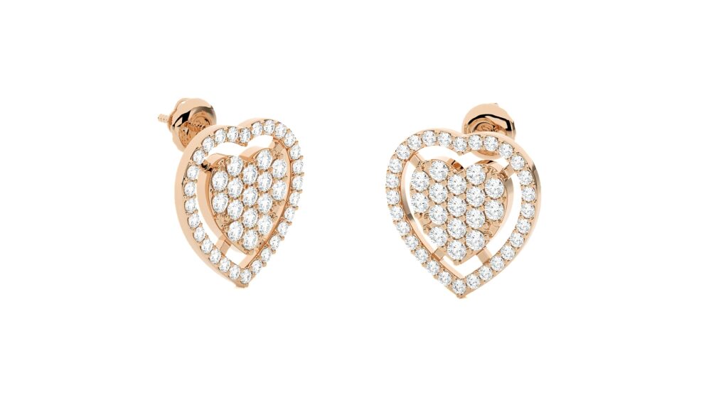 Heart Shaped Lab Grown Diamond Earrings - Image 5