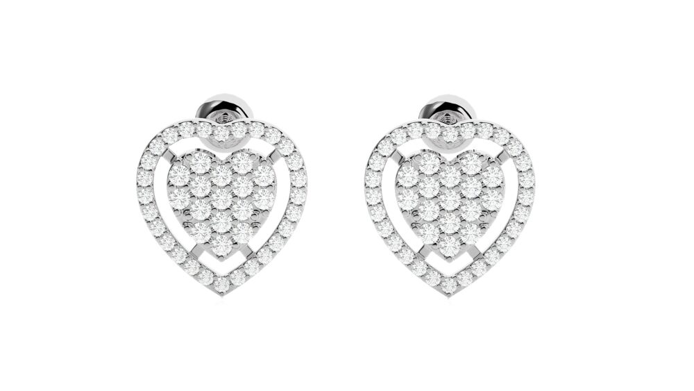 Heart Shaped Lab Grown Diamond Earrings