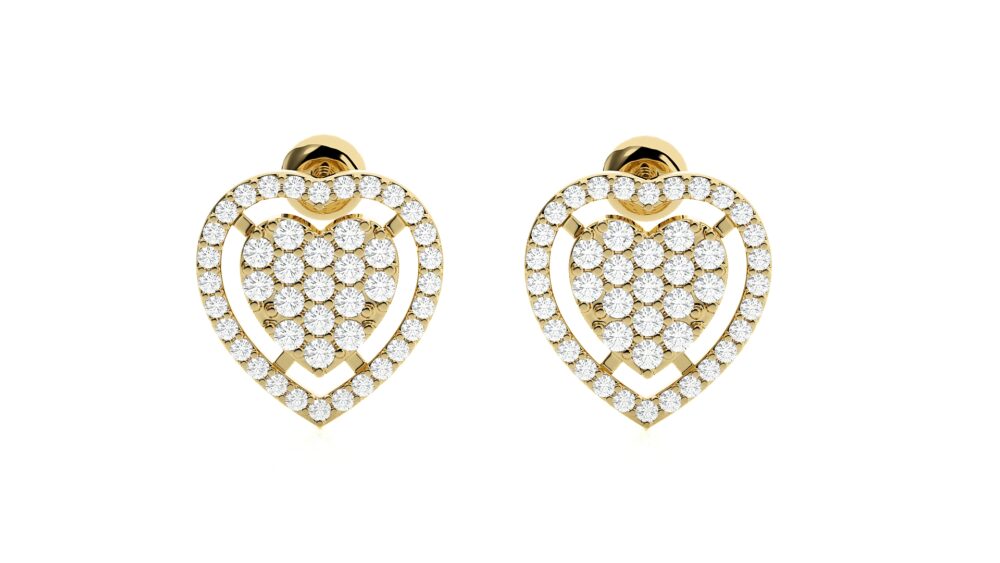 Heart Shaped Lab Grown Diamond Earrings - Image 7