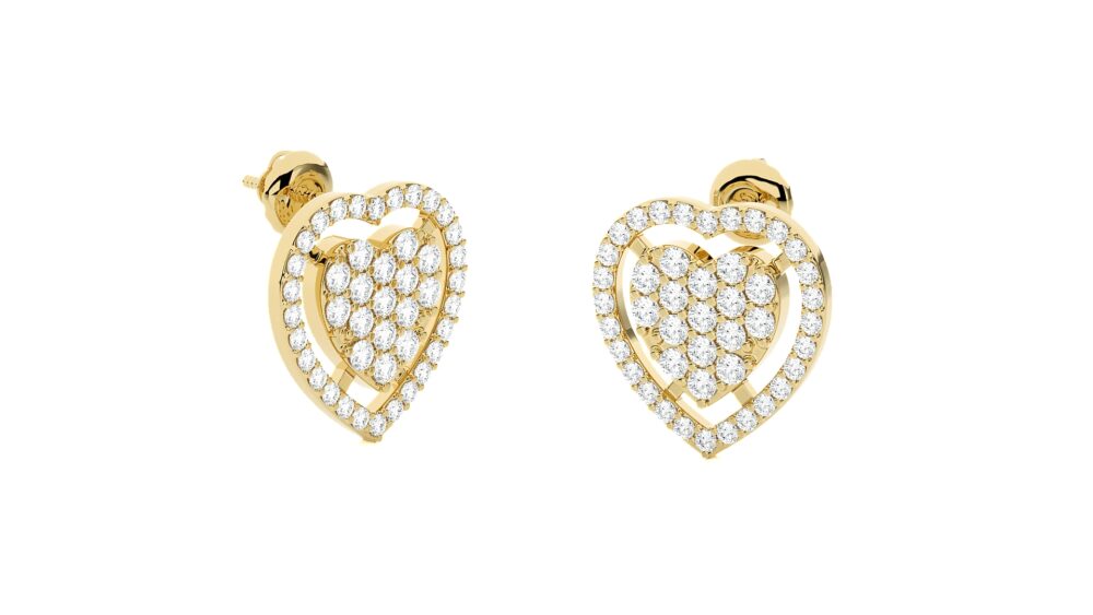 Heart Shaped Lab Grown Diamond Earrings - Image 8