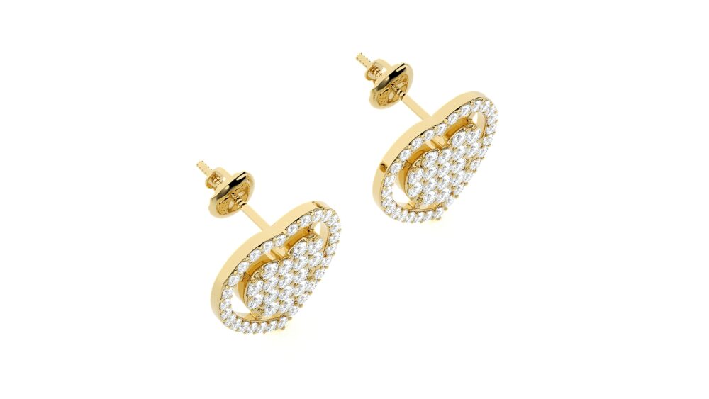 Heart Shaped Lab Grown Diamond Earrings - Image 9