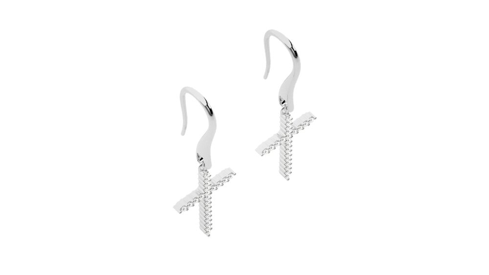 Cross Lab Grown Diamond Earrings - Image 2
