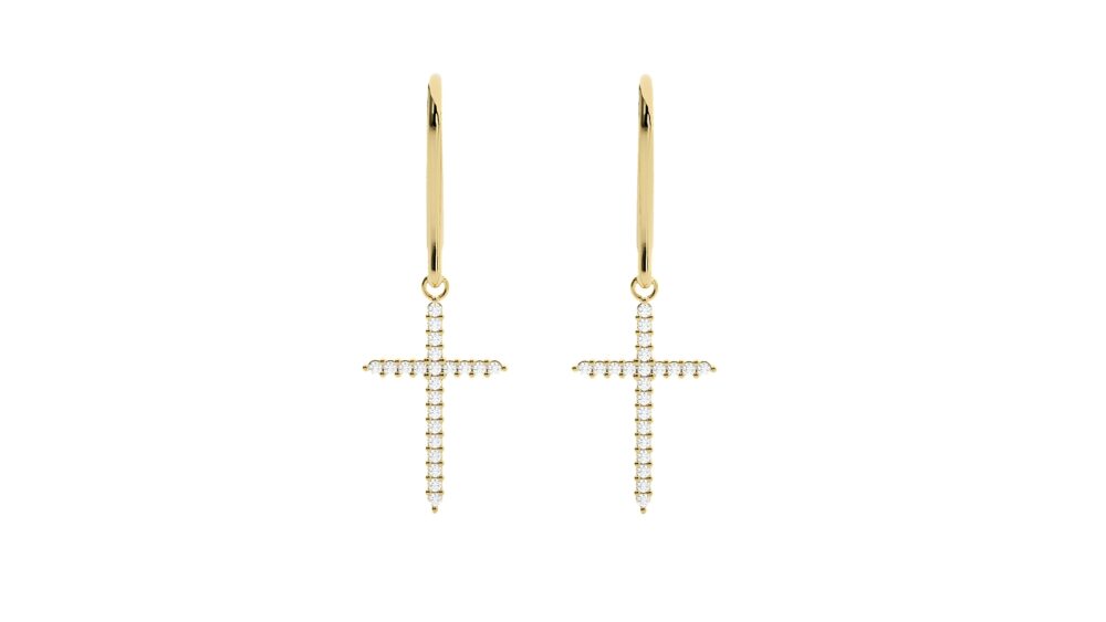 Cross Lab Grown Diamond Earrings - Image 4