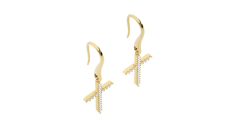 Cross Lab Grown Diamond Earrings - Image 6